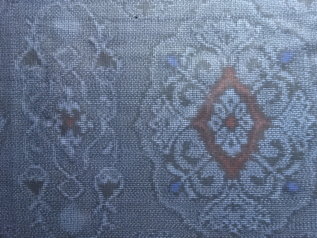 JAPANESE KIMONO / ANTIQUE KIMONO / SILK / OSHIMA TSUMUGI / WOVEN FLORAL CREST